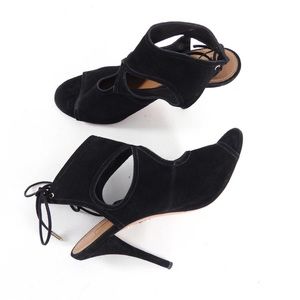 Aquazzura black suede heels